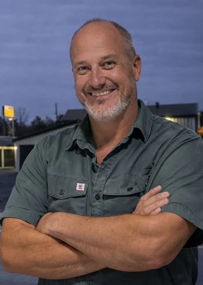Membre de l’équipe RBP inc., souriant, les bras croisés
